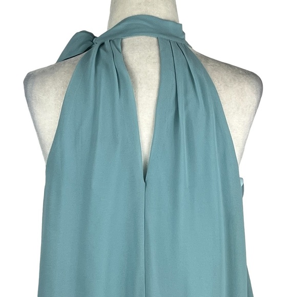 SHE & SKY SLEEVELESS TIE‎ NECK LINED FLOWY A-LINE MINI DRESS - Picture 7 of 12